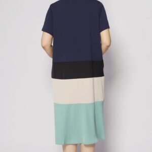 Ivon Colourblock Dress in Blue - Image 6