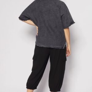 Johan Fringe Top in Black Denim - Image 6