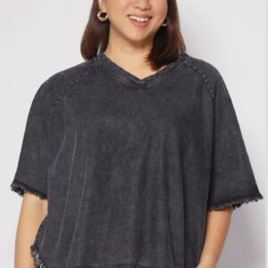 Johan Fringe Top in Black Denim - Image 7