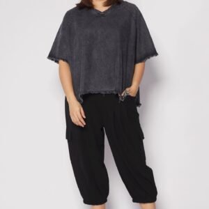 Johan Fringe Top in Black Denim - Image 2