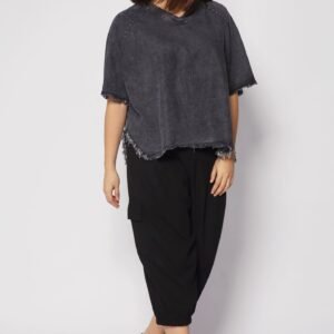 Johan Fringe Top in Black Denim - Image 5