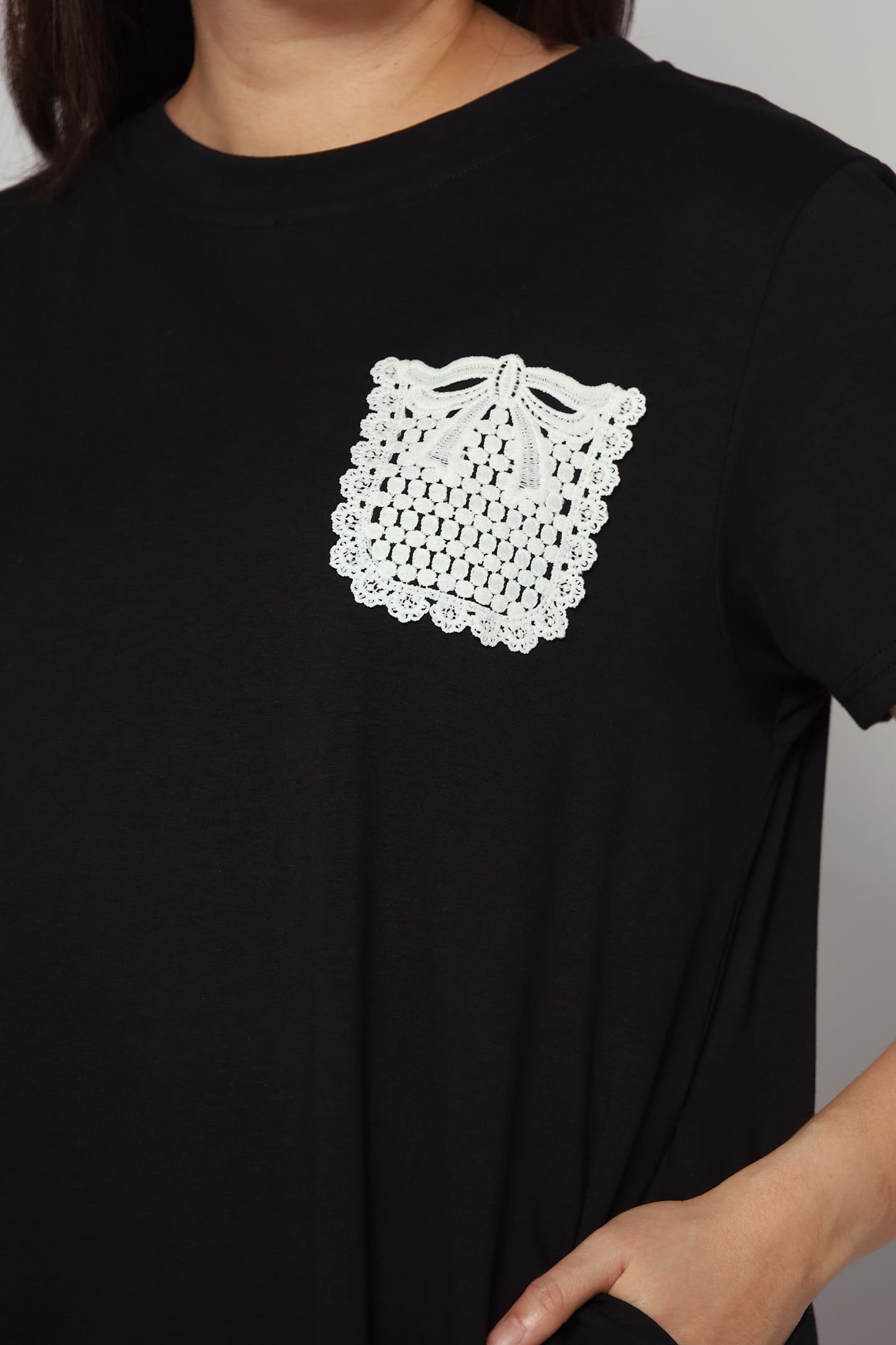 Backorders Louisa Crochet Pocket Dress in Black - Image 8