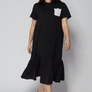 Backorders Louisa Crochet Pocket Dress in Black - Image 3