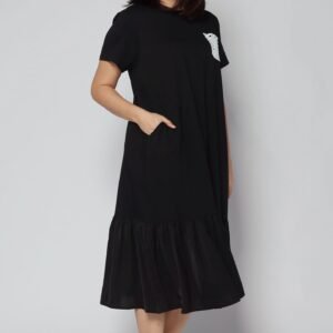 Backorders Louisa Crochet Pocket Dress in Black - Image 5