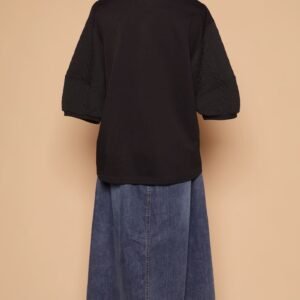 PO - Yuan Embossed Sleeves Top in Black - Image 6