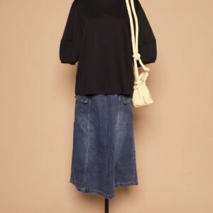 PO - Yuan Embossed Sleeves Top in Black - Image 7