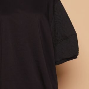 PO - Yuan Embossed Sleeves Top in Black - Image 5