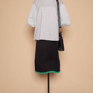 PO - Yuan Embossed Sleeves Top in Grey - Image 7