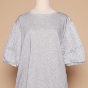 PO - Yuan Embossed Sleeves Top in Grey - Image 5