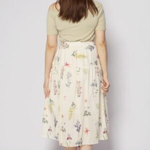 Zann Floral Skirt in Cream - Image 6