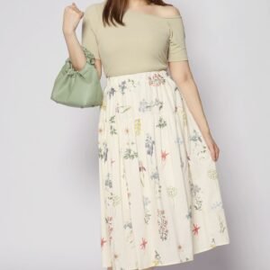 Zann Floral Skirt in Cream - Image 4
