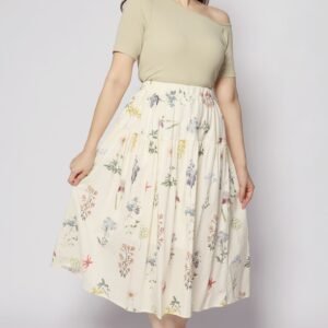 Zann Floral Skirt in Cream - Image 3