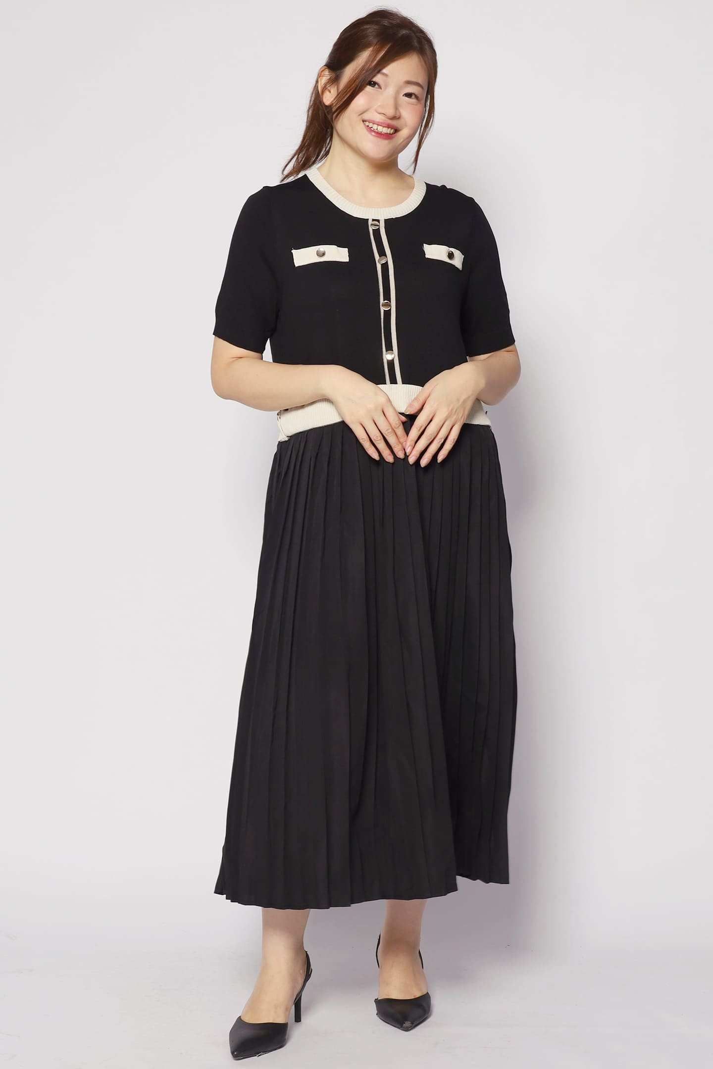 Audrey Knit Dress in Black - Image 1