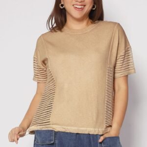 Briggs Netted Top in Brown - Image 1