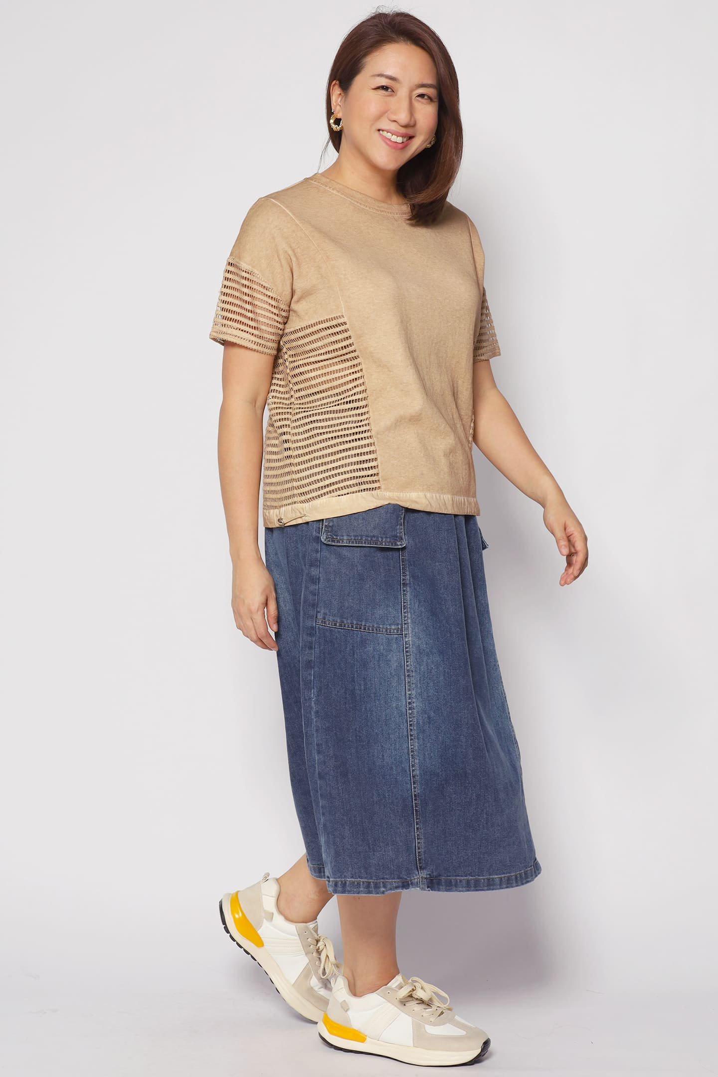 Briggs Netted Top in Brown - Image 7