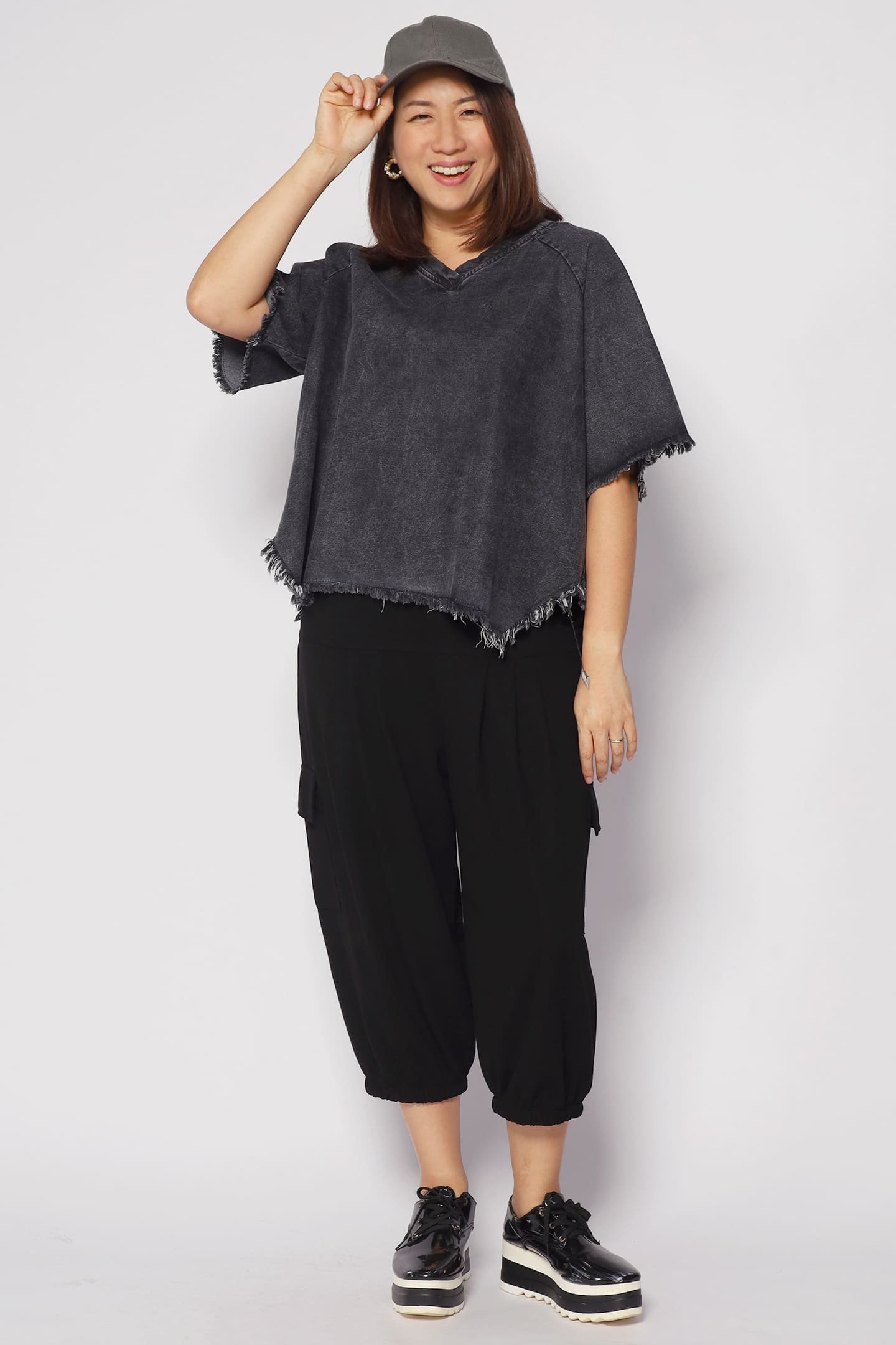 Damian Cargo Pants in Black - Image 1