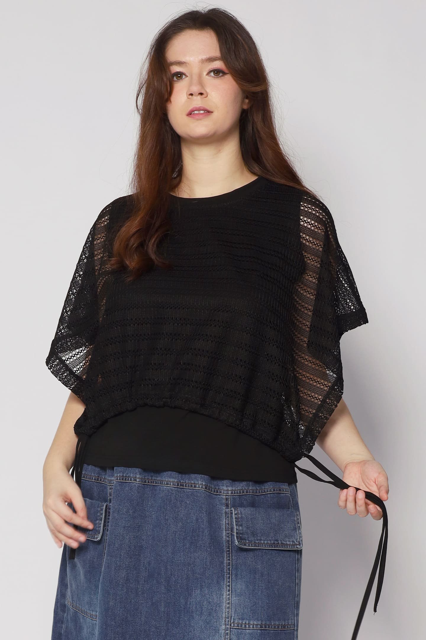 Dom Netted Top in Black - Image 3