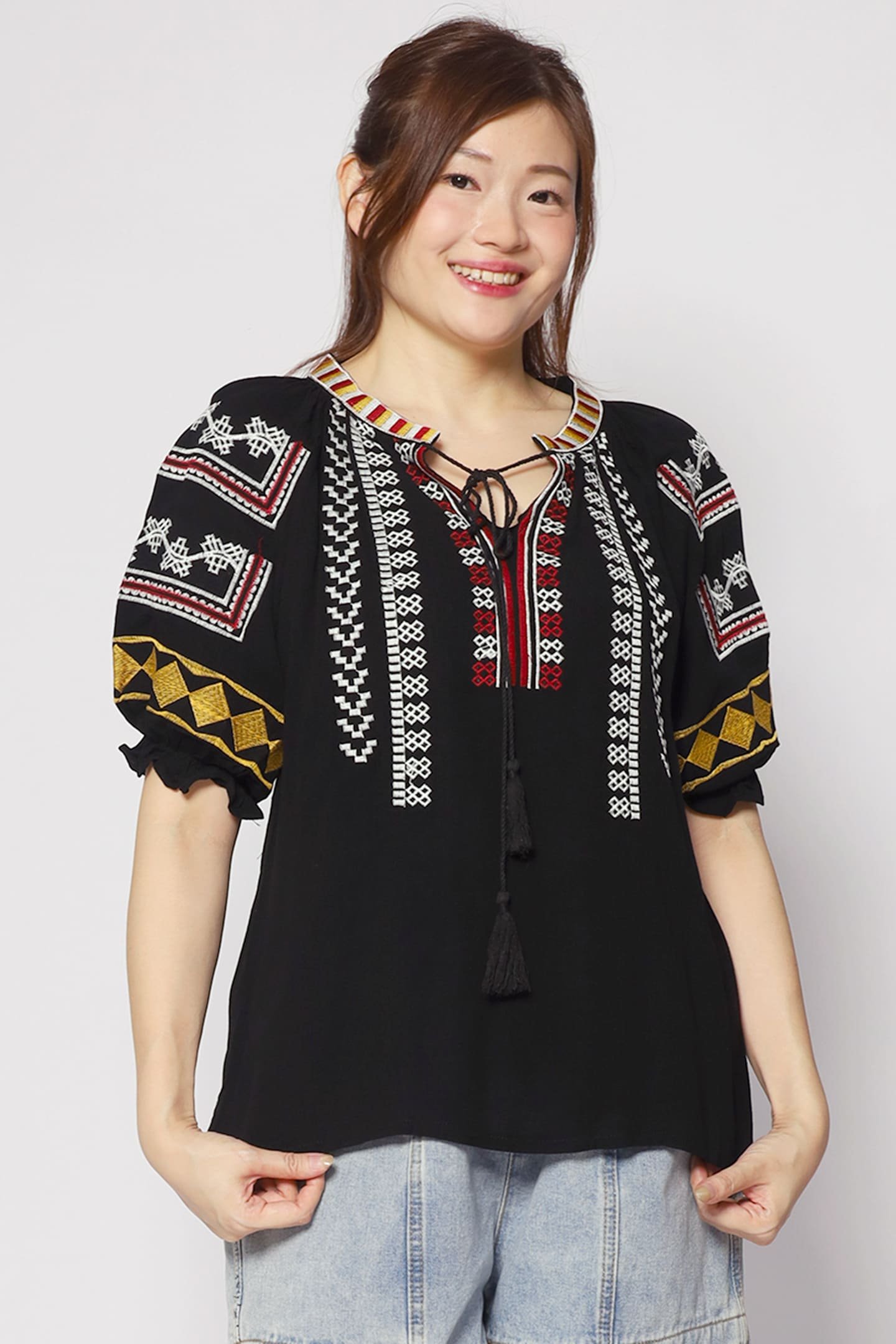 Hallie Boho Embroidered Top - Image 1