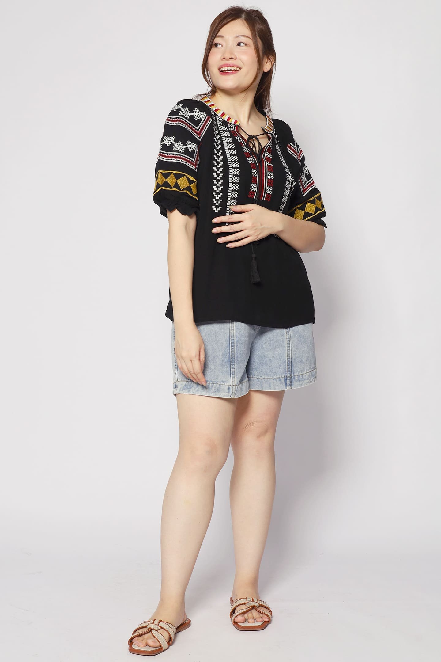 Hallie Boho Embroidered Top - Image 2