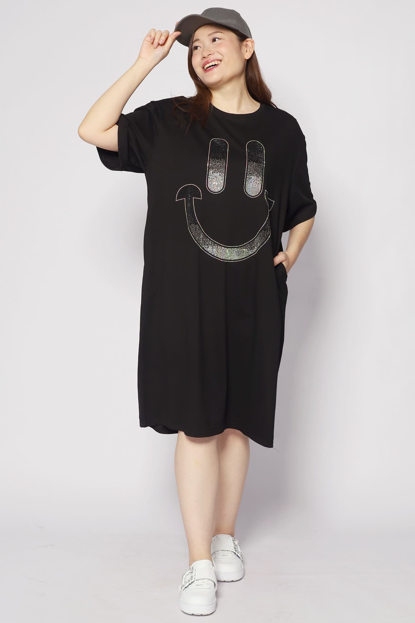 Happy Embellished Dress in Black - Image 1