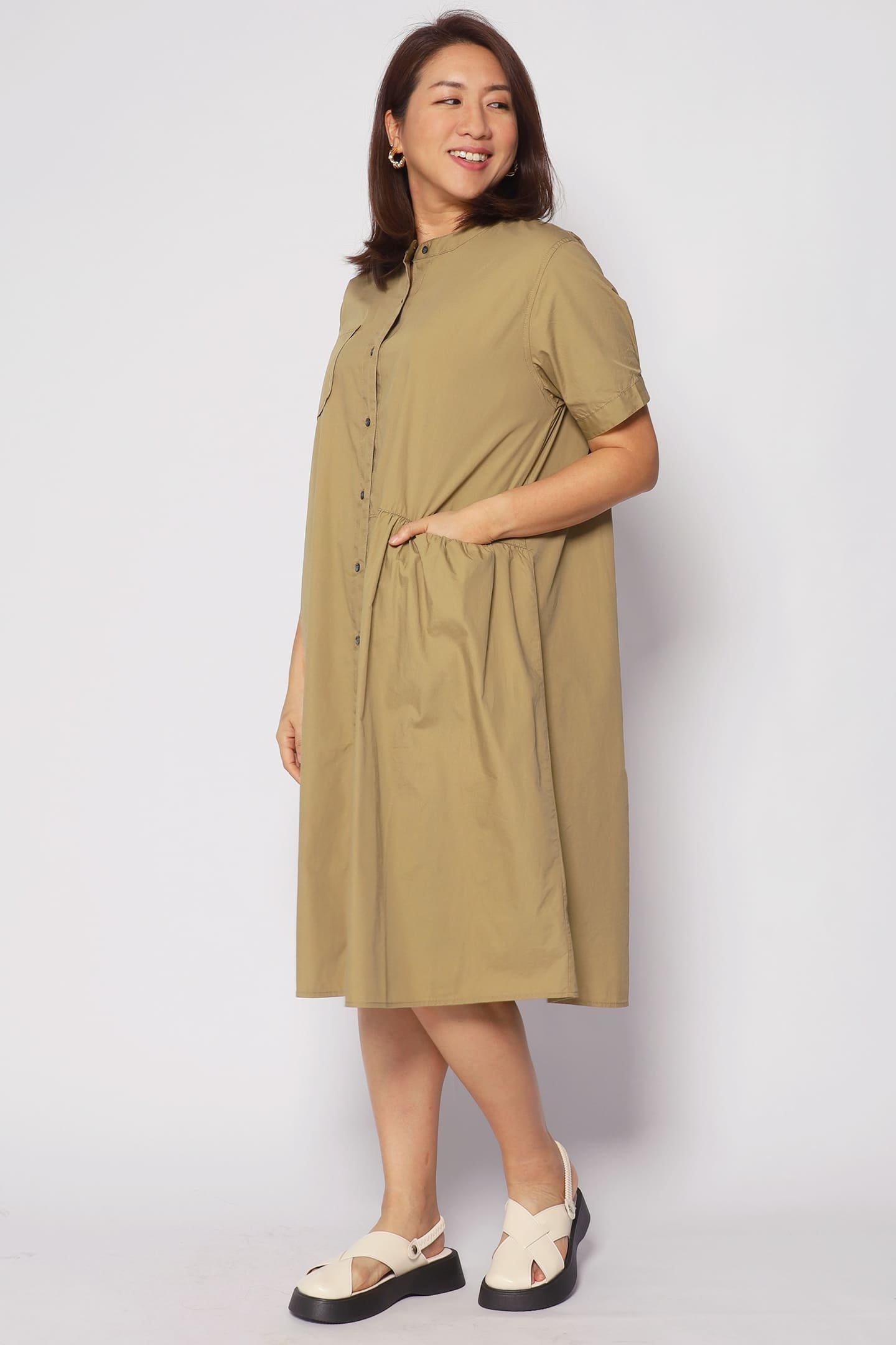Hunter Dress in Khaki - Image 3