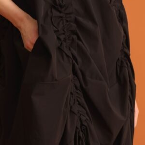 CHOSEN - Jiwon Ruched Drawstring Dress in Black - Image 12