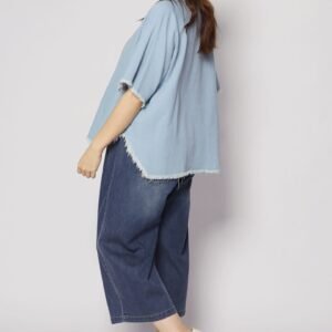 Johan Fringe Top in Blue Denim - Image 5