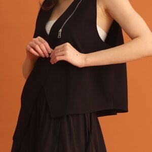 CHOSEN - Joo Zipper Vest in Black - Image 11