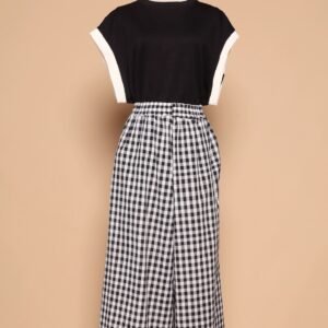 PO - Jun 2 in 1 Top and Checkered Culottes Set - Image 2