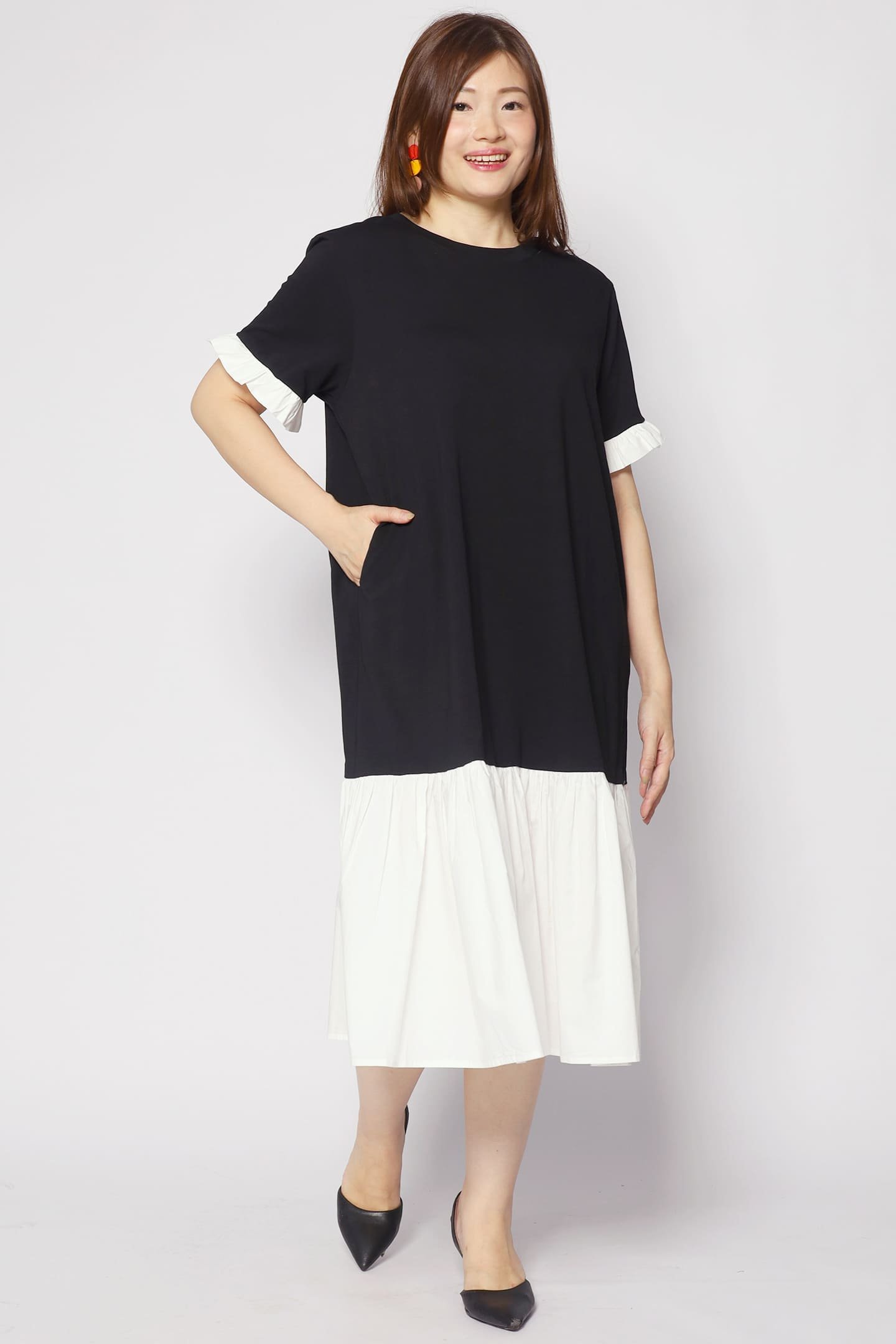 Krista Dress in Black White - Image 1