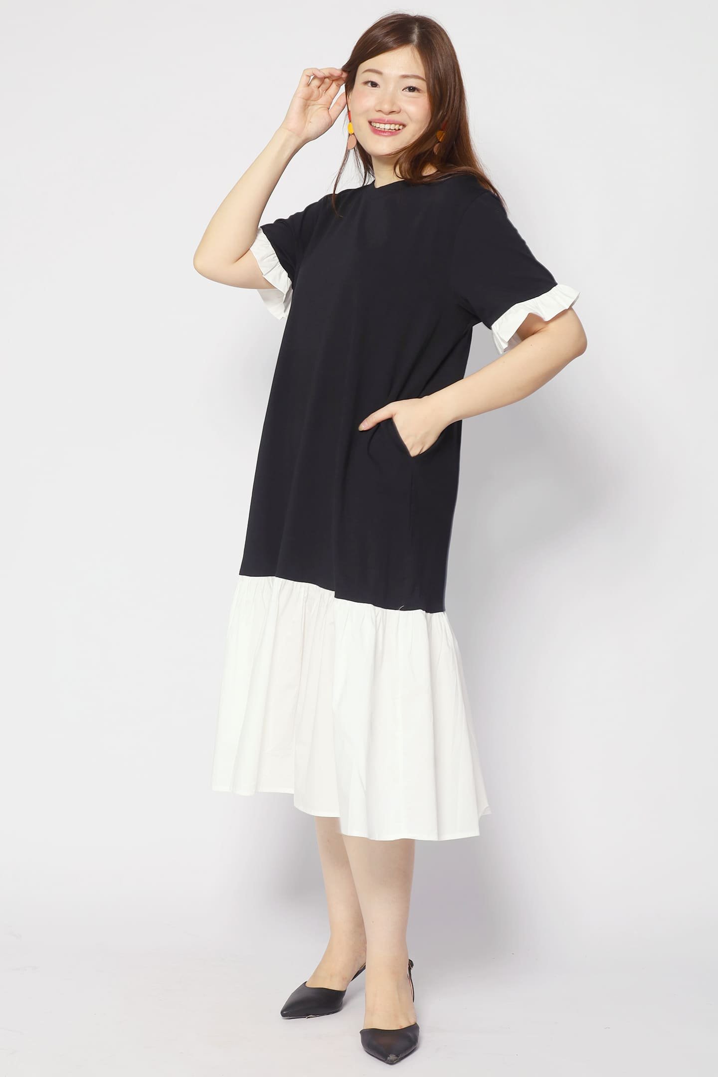Krista Dress in Black White - Image 7