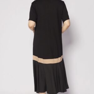 Leigh Colourblock Dress in Black - Image 7