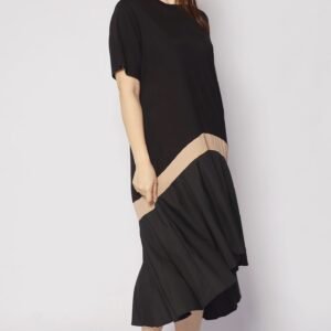 Leigh Colourblock Dress in Black - Image 5