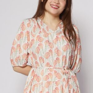 Melbourne Dress in Peach Spring - Image 5