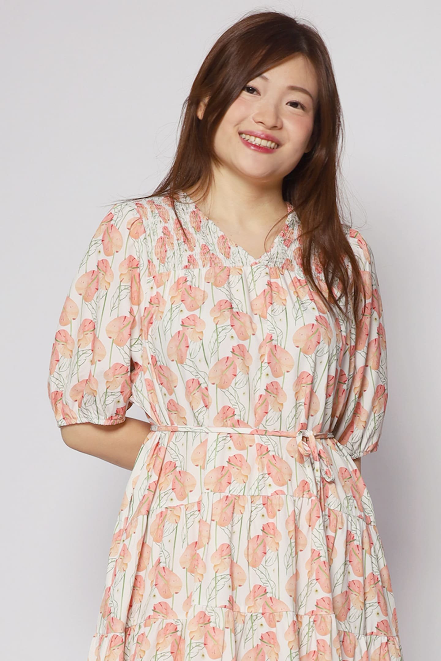 Melbourne Dress in Peach Spring - Image 5