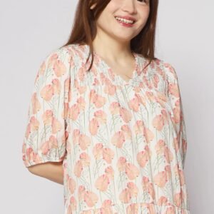 Melbourne Dress in Peach Spring - Image 10