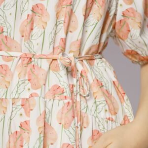 Melbourne Dress in Peach Spring - Image 6