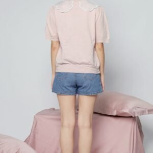 JOY - Miko Floral Embellishment Knit Top in Pastel Pink - Image 10