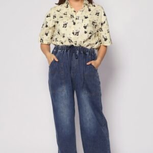 Onyx Denim Drawstring Pants - Image 1