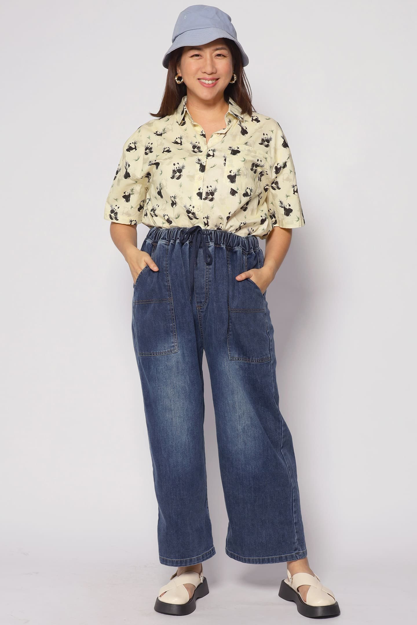 Onyx Denim Drawstring Pants - Image 1