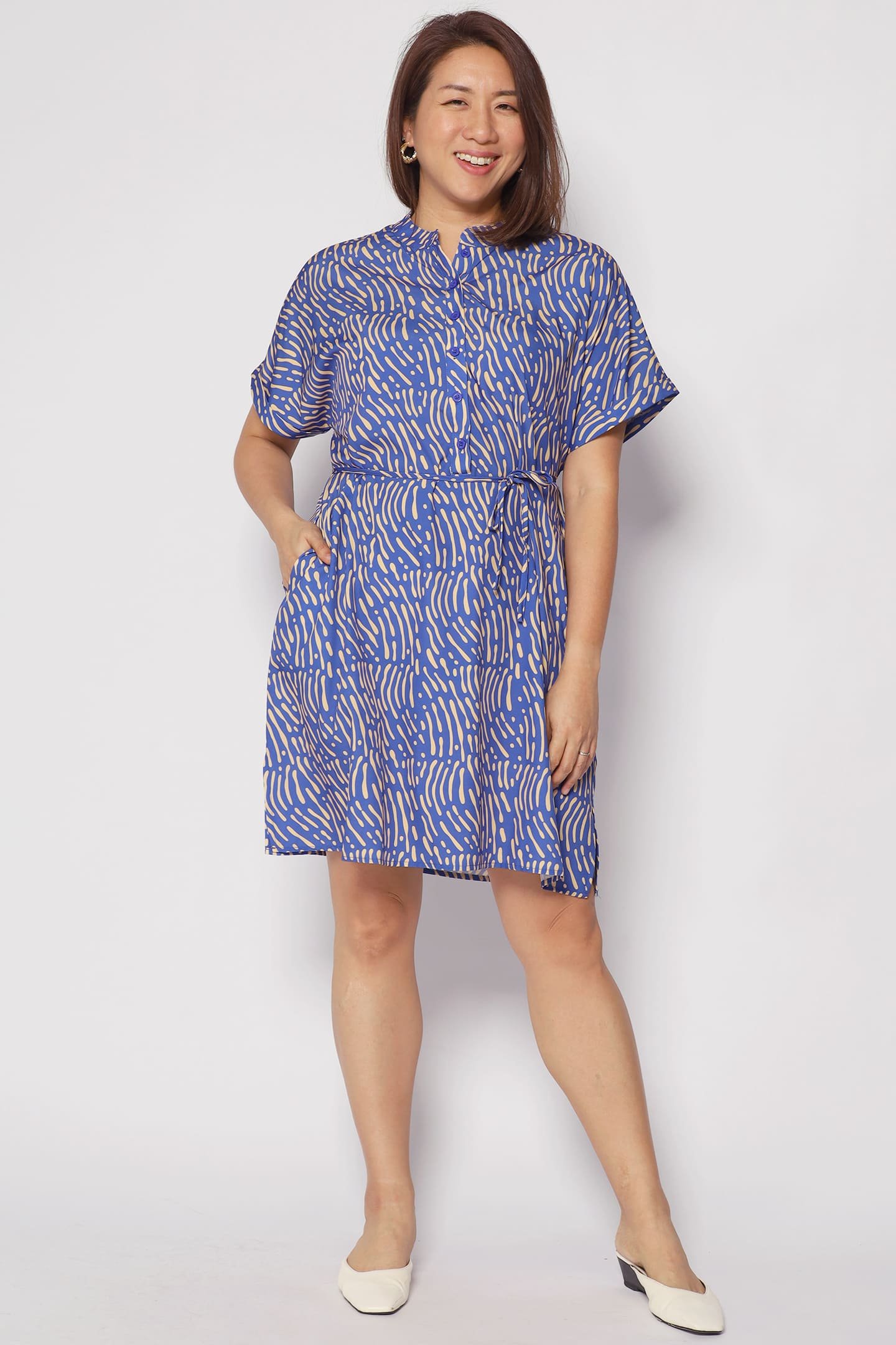 Penn Dress in Yellow Scribbles - Image 1
