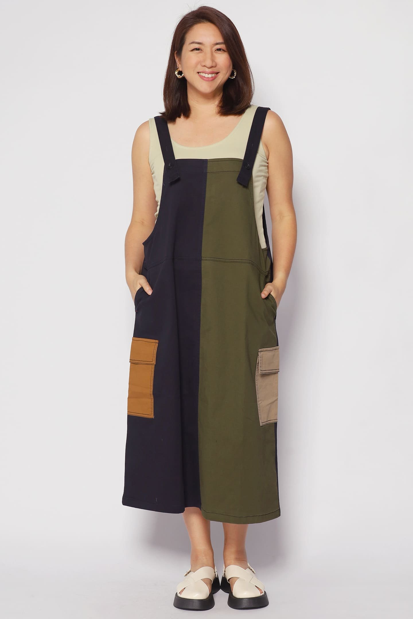Phoenix Colourblock Pinafore Dress - Image 1