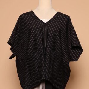 PO - Ryanne Zipper Jacket in Black Stripes - Image 2