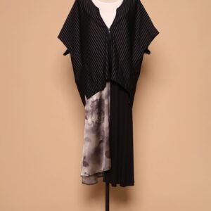 PO - Ryanne Zipper Jacket in Black Stripes - Image 7