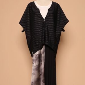 PO - Ryanne Zipper Jacket in Black Stripes - Image 1