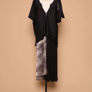 PO - Ryanne Zipper Jacket in Black Stripes - Image 3