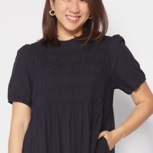 Sab Ruched Dress in Black - Image 8