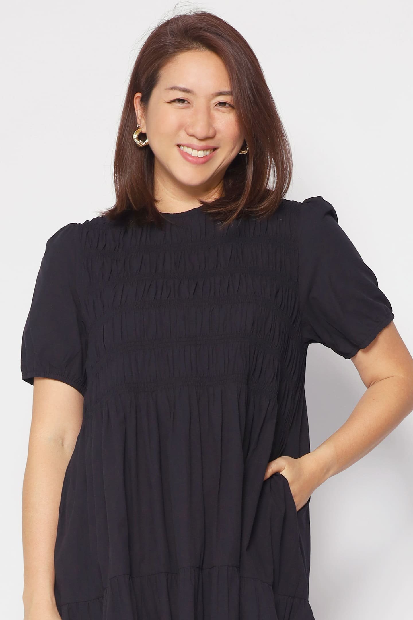 Sab Ruched Dress in Black - Image 8