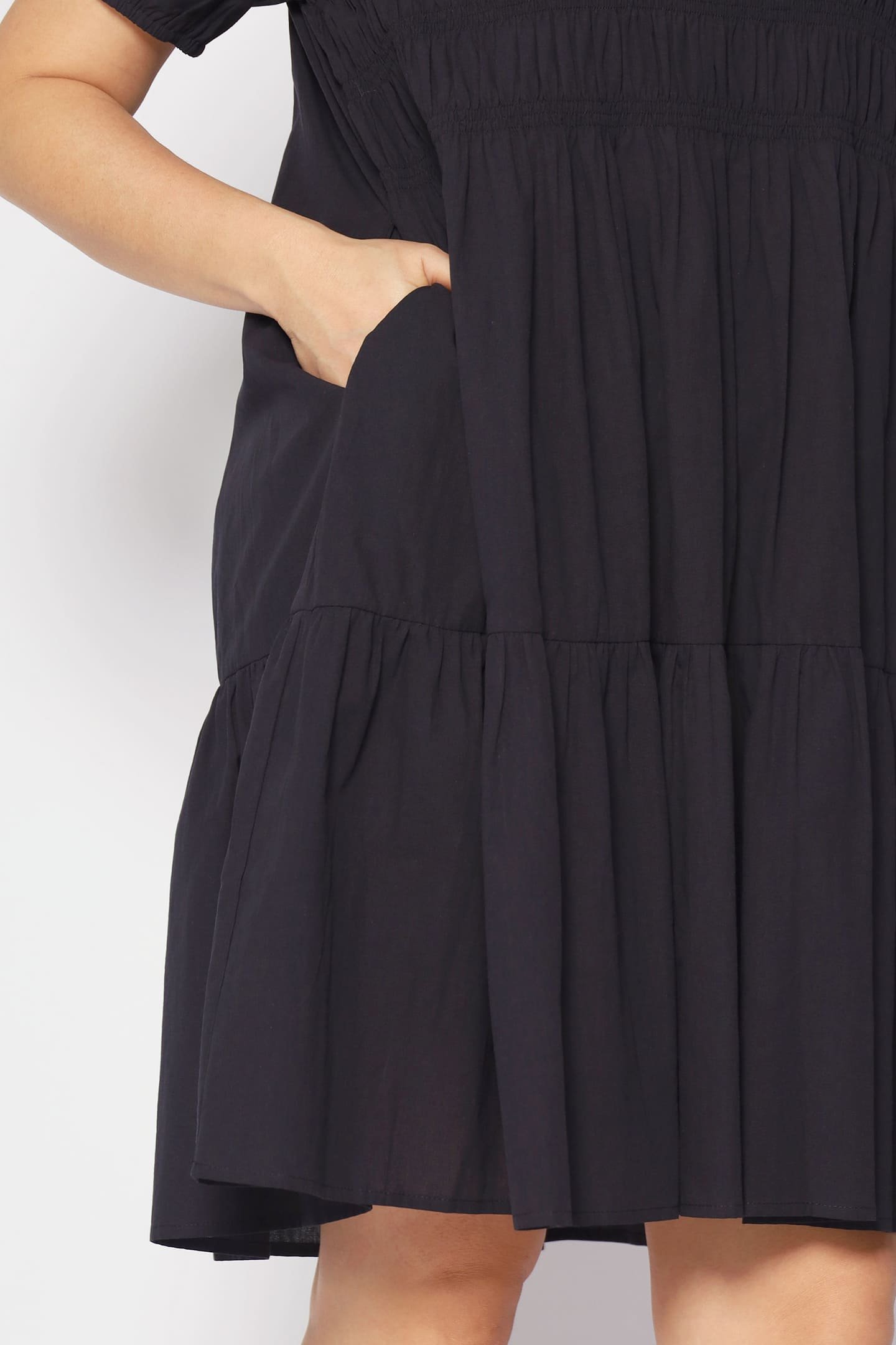 Sab Ruched Dress in Black - Image 10