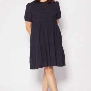 Sab Ruched Dress in Black - Image 1